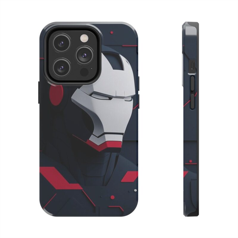 Iron Man phone case with metallic superhero design – durable protection for tech lover